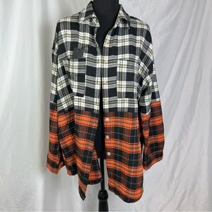 Chic Grunge Plaid Button-Down Shirt | Black Red White Alt Style XL
